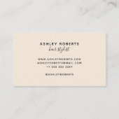 Carte De Visite Style de cheveux moderne beige (Dos)