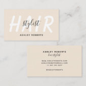 Carte De Visite Style de cheveux moderne beige (Devant / Derrière)