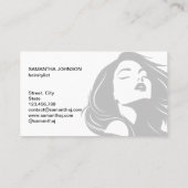 Carte De Visite Style de cheveux moderne typographie cheveux cisea (Dos)