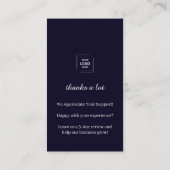 Carte De Visite Style de commentaires clients Trustpilot QR (Dos)