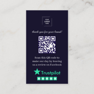 Carte De Visite Style de commentaires clients Trustpilot QR