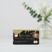 Carte De Visite Style de crédit de Parties scintillant Gold du tec (Debout devant)