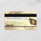 Carte De Visite Style de crédit de Parties scintillant Gold du tec (Dos)