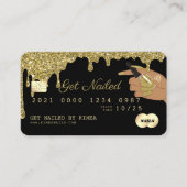 Carte De Visite Style de crédit de Parties scintillant Gold du tec (Devant)