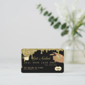 Carte De Visite Style de crédit de Parties scintillant Gold du tec (Debout devant)