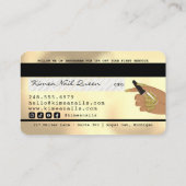 Carte De Visite Style de crédit de Parties scintillant Gold du tec (Dos)