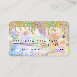 Carte De Visite Style de crédit de Parties scintillant holographi