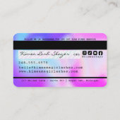Carte De Visite Style de crédit du logo holographique violet et ro (Dos)