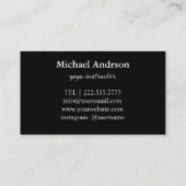 Carte De Visite Style de cru d'instructeur de yoga (Dos)