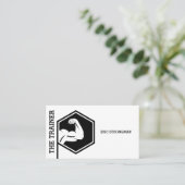 Carte De Visite Style de fitness fort inspiré blanc (Debout devant)