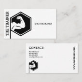 Carte De Visite Style de fitness fort inspiré blanc (Devant / Derrière)