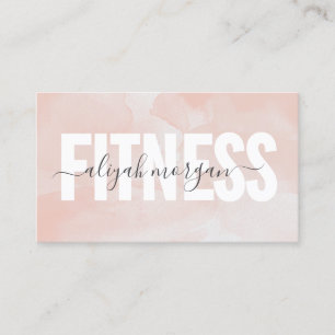 Carte De Visite Style de forme gras Typographie Aquarelle rose pâl