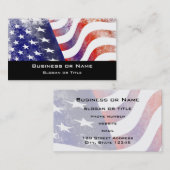 Carte De Visite Style de Grunge Patriotique Faded American Drapeau (Devant / Derrière)
