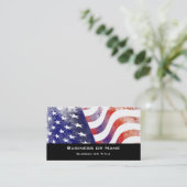 Carte De Visite Style de Grunge Patriotique Faded American Drapeau (Debout devant)