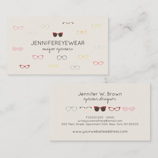 Carte De Visite Style de lunettes de forme à la mode (Devant / Derrière)