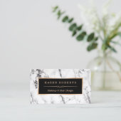 Carte De Visite style de marbre blanc pour salon de coiffure (Debout devant)