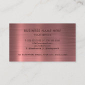 Carte De Visite Style de métal rose-violet personnalisé profession (Dos)