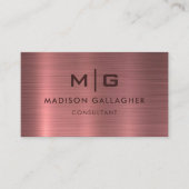 Carte De Visite Style de métal rose-violet personnalisé profession (Devant)