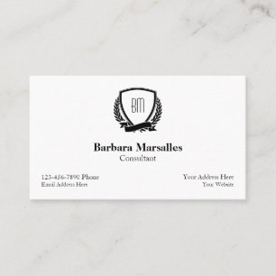 Carte De Visite Style de monogramme exécutif classique