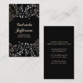 Carte De Visite Style de noir du souffle du bébé d'or élégant (Devant / Derrière)