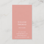 Carte De Visite Style de nom moderne minimal ombre corail (Dos)