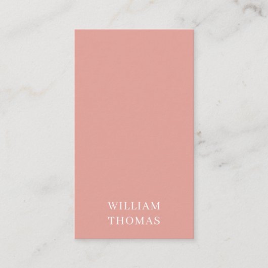 Carte De Visite Style de nom moderne minimal ombre corail (Devant)