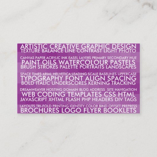 Carte De Visite Style de résumé - pourpre (Devant)