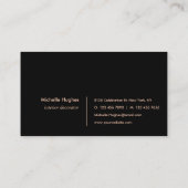 Carte De Visite Style décoratif moderne texturé noir (Dos)