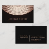 Carte De Visite Style décoratif moderne texturé noir (Devant / Derrière)
