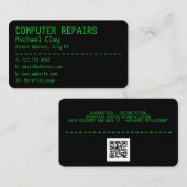 Carte De Visite Style d'écran d'ordinateur rétro (Devant / Derrière)