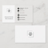 Carte De Visite Style d'identité de marque de logo blanc moderne (Devant / Derrière)