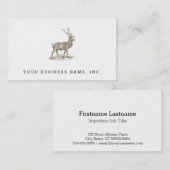 Carte De Visite Style d'impression typographique de cerfs communs (Devant / Derrière)
