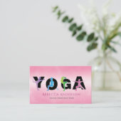 Carte De Visite Style d'instructeur de yoga rose moderne (Debout devant)