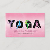 Carte De Visite Style d'instructeur de yoga rose moderne (Devant)