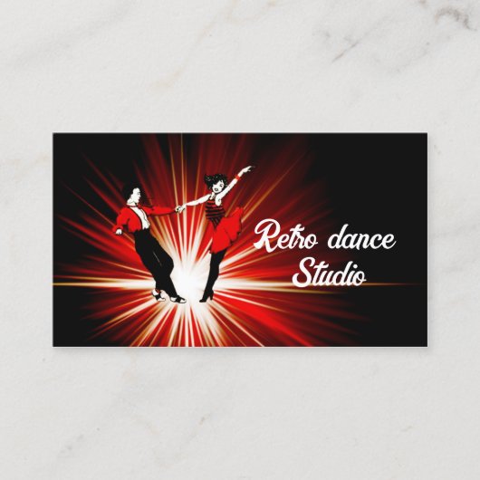 Carte De Visite Style Disco Retro Dance Studio (Devant)