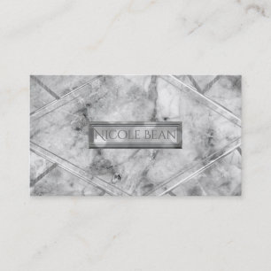 Carte De Visite Style élégant chic glamour en marbre gris et blanc