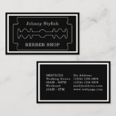 Carte De Visite Style élégant de coiffeur de sembler foncé chic (Devant / Derrière)
