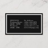 Carte De Visite Style élégant de coiffeur de sembler foncé chic (Dos)