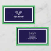 Carte De Visite Style élégant de logo de tennis professionnel (Devant / Derrière)