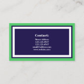 Carte De Visite Style élégant de logo de tennis professionnel (Dos)