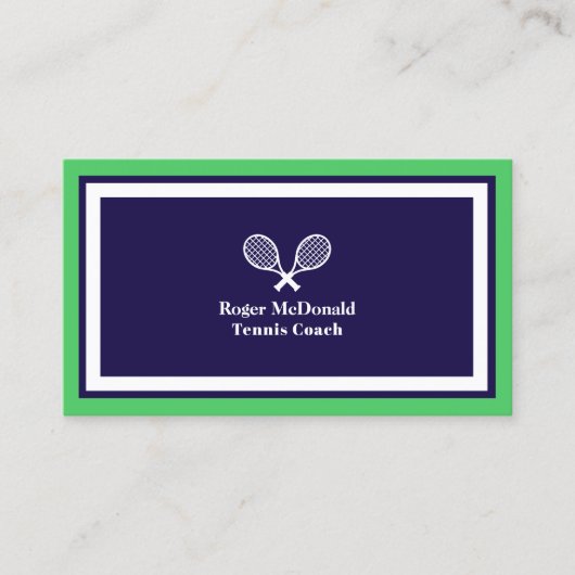 Carte De Visite Style élégant de logo de tennis professionnel (Devant)