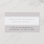 Carte De Visite Style élégant simple (Dos)