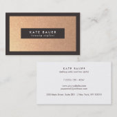 Carte De Visite Style Faux Cuivre Beauté et mode (Devant / Derrière)