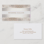 Carte De Visite Style Faux Sequin Stripe Beauté et mode (Devant / Derrière)
