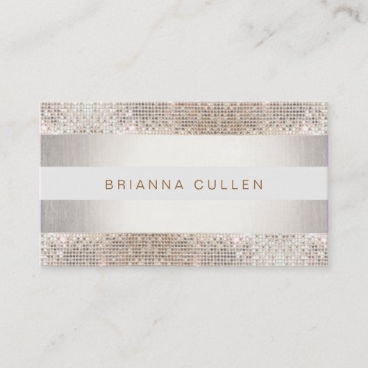 Carte De Visite Style Faux Sequin Stripe Beauté et mode (Devant)