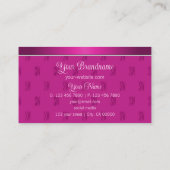 Carte De Visite Style Fille rose Chic avec Monogram Professional (Dos)
