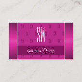 Carte De Visite Style Fille rose Chic avec Monogram Professional (Devant)