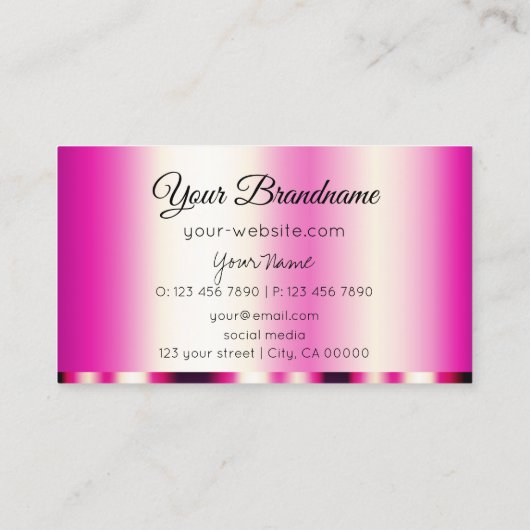 Carte De Visite Style Fille Rose Glamour Moderne et Simple (Dos)