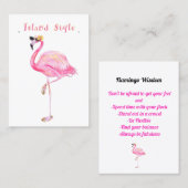 Carte De Visite Style Flamant rose Island (Devant / Derrière)