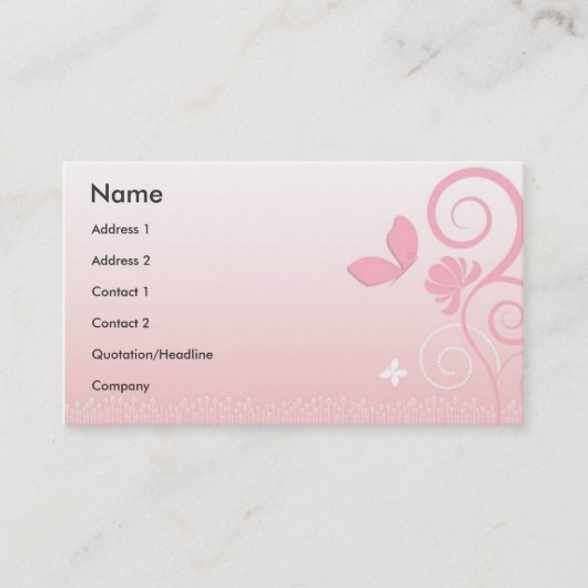Carte De Visite Style floral (Devant)
